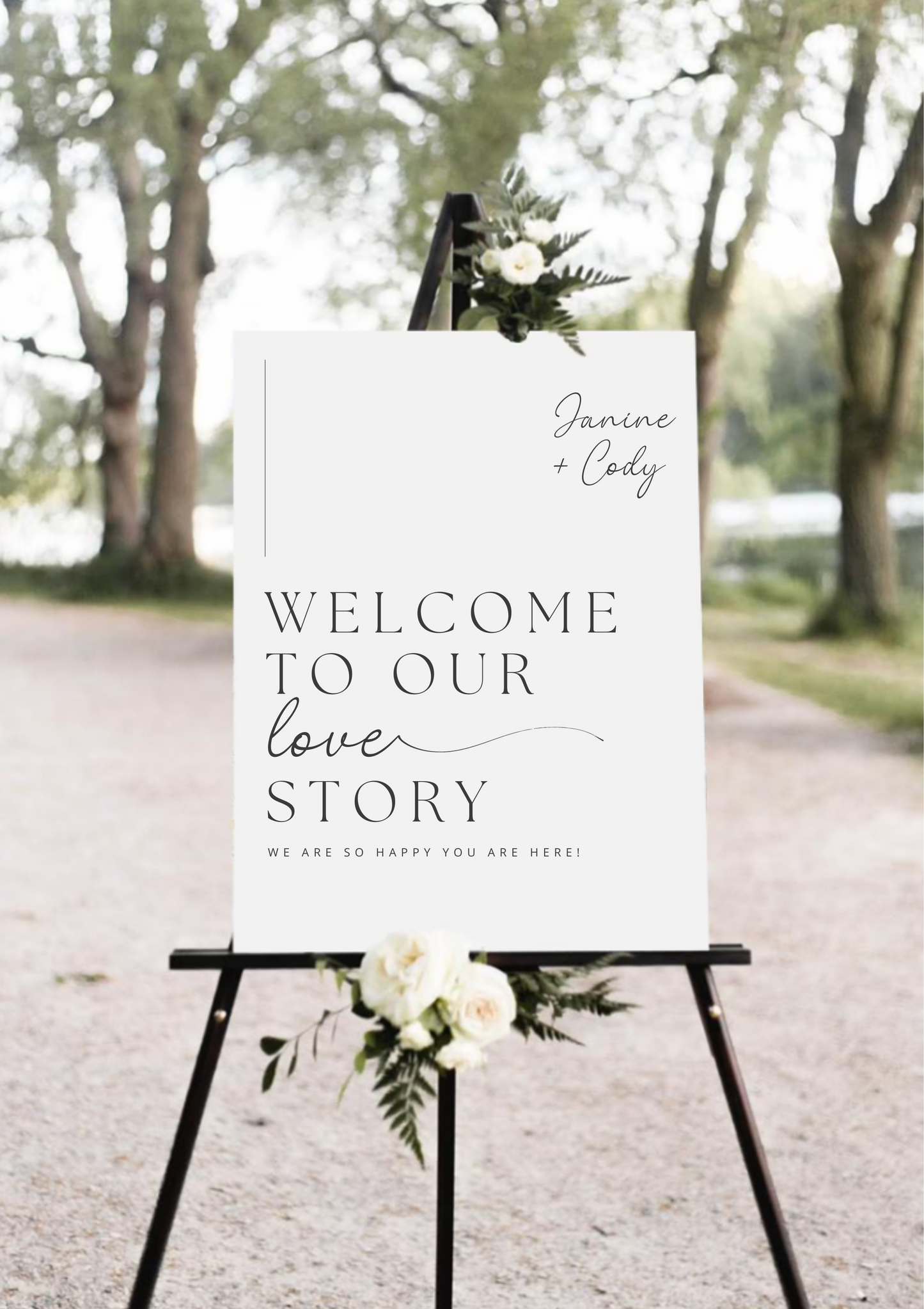 "Our Love Story" Welcome Sign