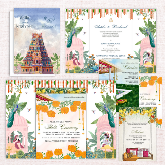 South Indian Gatefold Invitations
