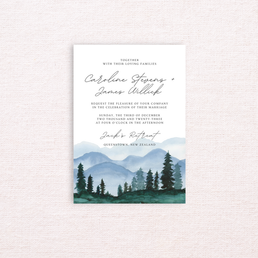 Queenstown Invitation & Envelope